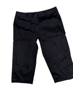 Avenue Womens Black Stretch Capri Pants Size 16 97% Cotton 3% Spandex